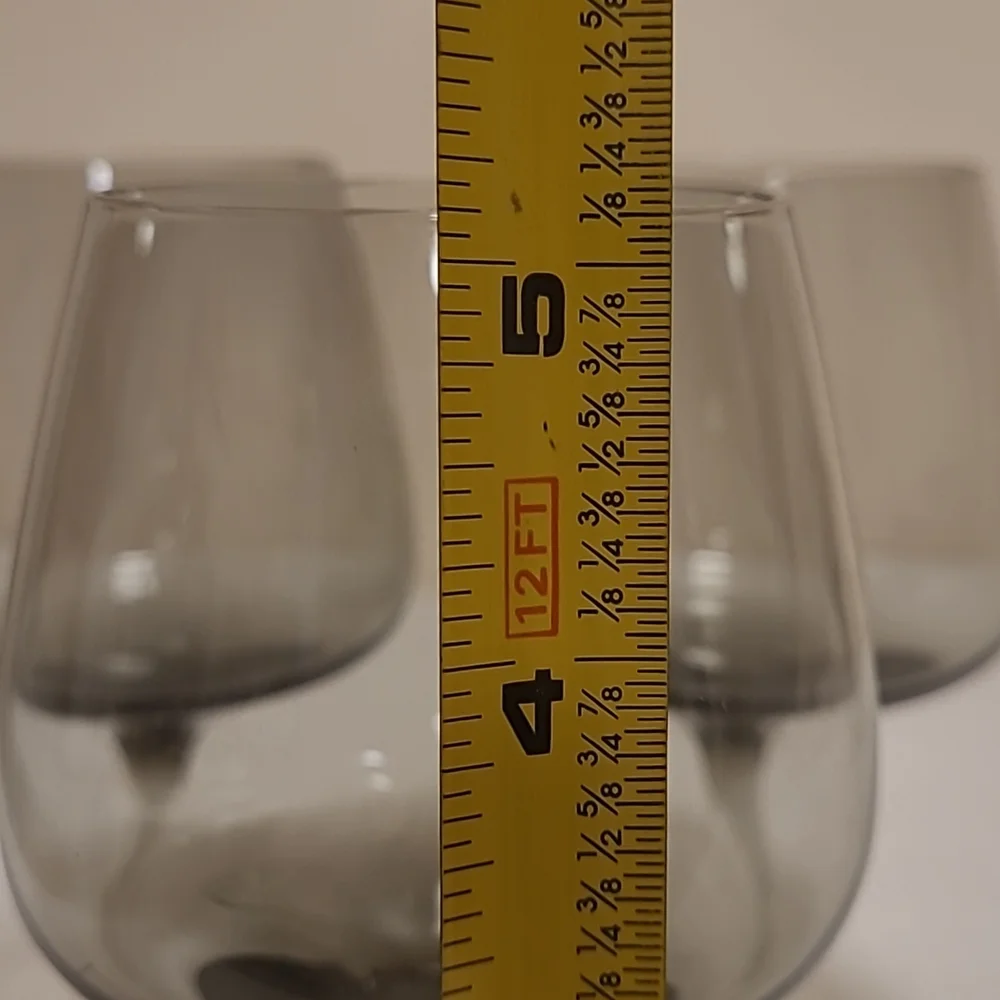 Beautiful Set of 6 Smoke Gray Stemware